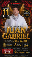 Cargar y reproducir el video en el visor de la galería, SABADO 11 DE JULIO JUAN DANIEL 42 AÑOS DE SER EL MAS FIEL INTERPRETE DE JUAN GABRIEL
